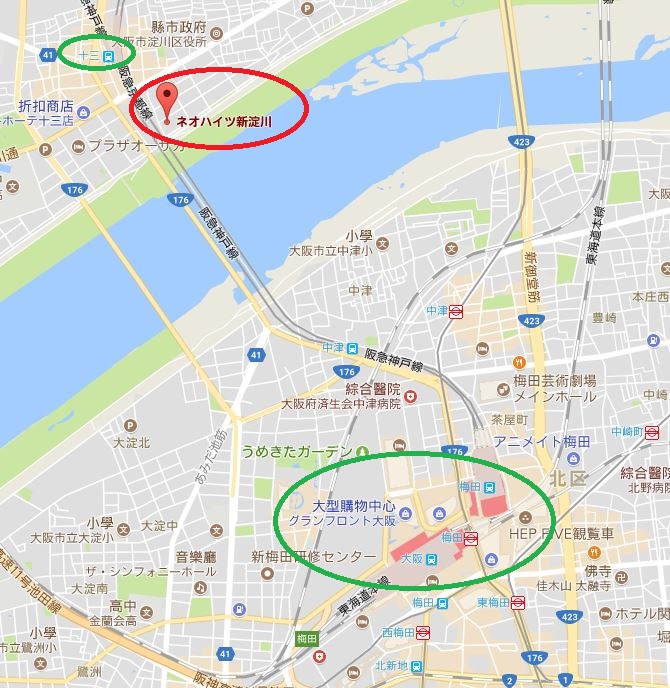 ネオハイツ新淀川MAP