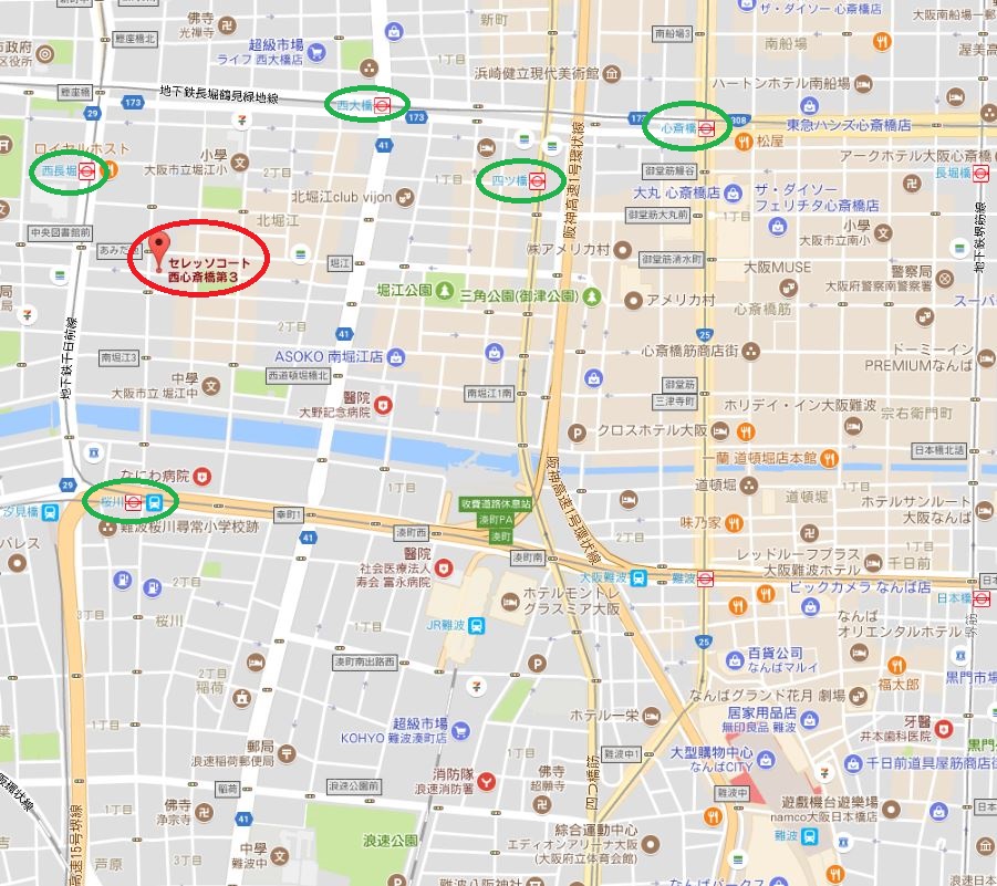 セレッソコート西心斎橋III　MAP