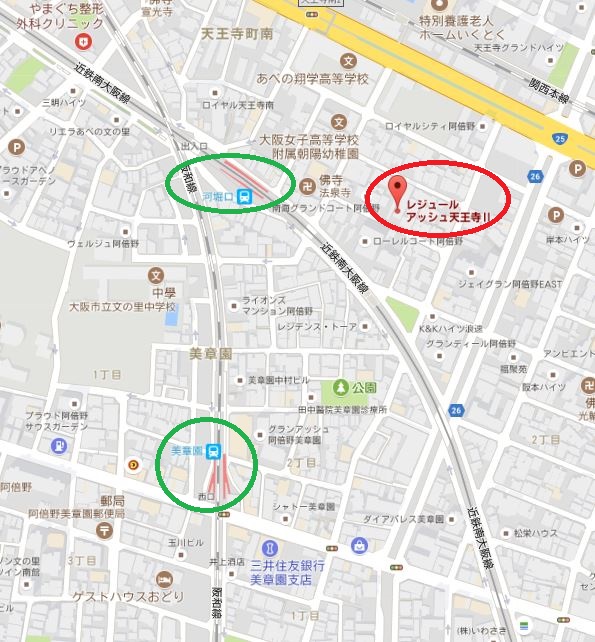 レジュールアッシュ天王寺２ MAP