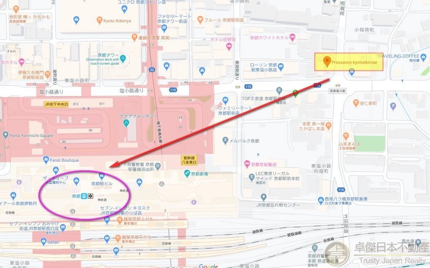 [京都站]  4分鐘可到大型轉車站 週邊多個大型商場連接