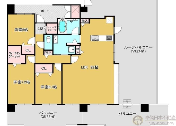 [可貸款] 福岡超大露台自用物業  三房無遮擋開揚景觀